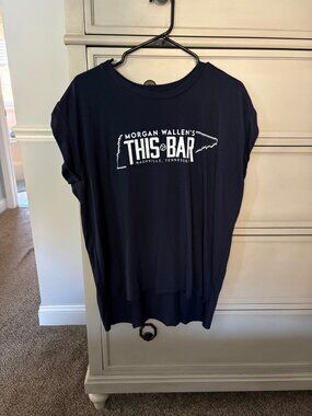 Morgan Wallen This Bar Nashville Tennessee T-Shirt - Navy - Size XL - Like New